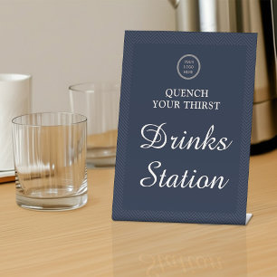 Expositor En L Estación de bebidas profesional azul de la Marina