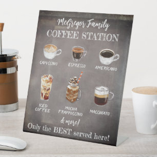 Expositor En L Estación de café personalizada para familias rusti