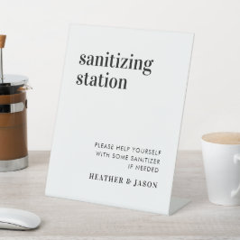 Expositor En L Estación de desinfección de boda moderna y audaz