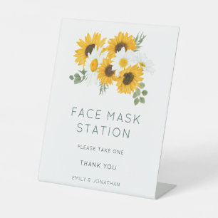 Expositor En L Estación de máscara de cara del Boda Sunflowers