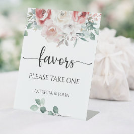 Expositor En L Estación de Regalos de Boda Floral Elegante Rosa C