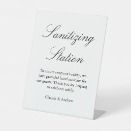 Expositor En L Estación de Sanitización de Guión Elegante