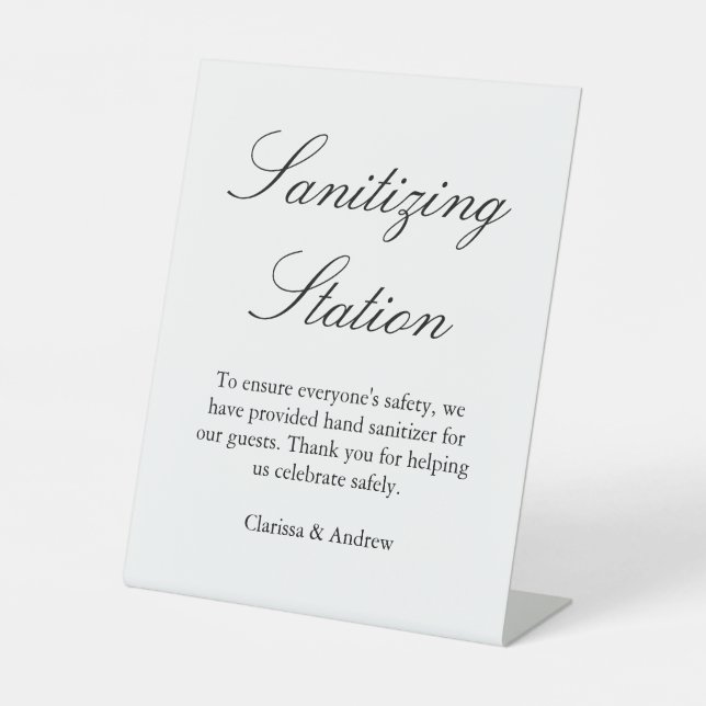 Expositor En L Estación de Sanitización de Guión Elegante (Anverso)