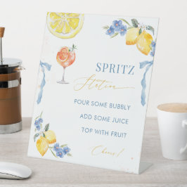 Expositor En L Estación de Spritz de Limón con Lazo Azul Italiano