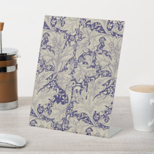 Expositor En L Estampado de Alhelí de William Morris Azul Antiguo