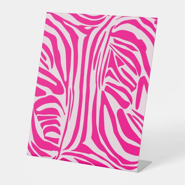 Expositor En L Estampado de cebra rosa (Anverso)