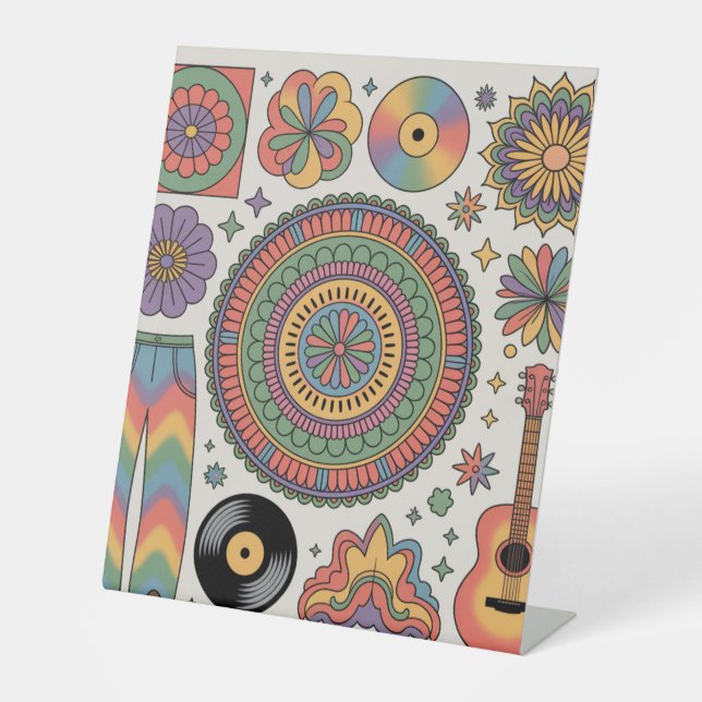 Expositor En L Estética Groovy Psicodélica Retro (Anverso)