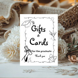 Expositor En L Estilo Doodles Graduación de mano Dibujo Regalos y