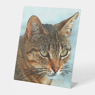 Expositor En L Estilo Personalizado artístico Tabby Cat RB