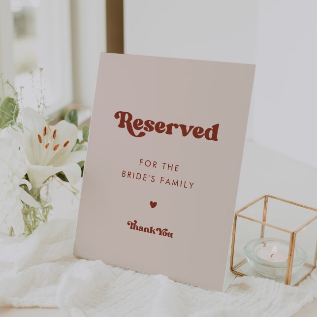 Expositor En L Estiloso retro Peach Pink Reservado para la famili (Subido por el creador)
