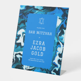 Expositor En L Estrella azul de mármol de David Personalizado Bar