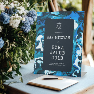 Expositor En L Estrella azul de mármol de David Personalizado Bar