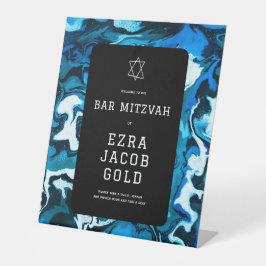 Expositor En L Estrella de David Canica Azul Bar Mitzvah Personal