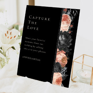 Expositor En L Etiqueta de Boda de Rubor negro vintage gótico