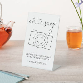 Expositor En L Etiqueta de fotos de Boda de Snap Personalizada