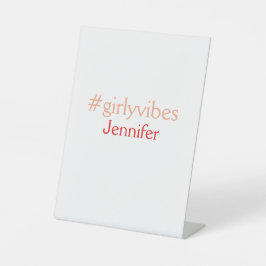 Expositor En L Etiqueta en bosnia rosa claro añada nombre chica j