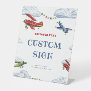 Expositor En L Etiquetas Vintage Airplane First Birday Favor