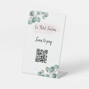 Expositor En L Eucalipto Blanco Sencillo  Código QR Escanear para