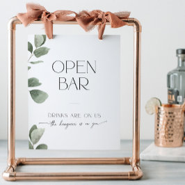 Expositor En L Eucalyptus Bridal Shower Bar Bebidas abiertas sobr