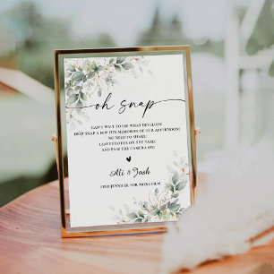 Expositor En L Eucalyptus Gold Bridal Shower Oh Snap Rótulo
