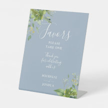 Eucalyptus Greenery Botanical Dusty Blue Favors