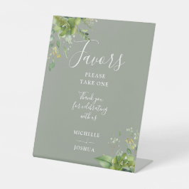 Expositor En L Eucalyptus Greenery Botanical Sage Green Favores
