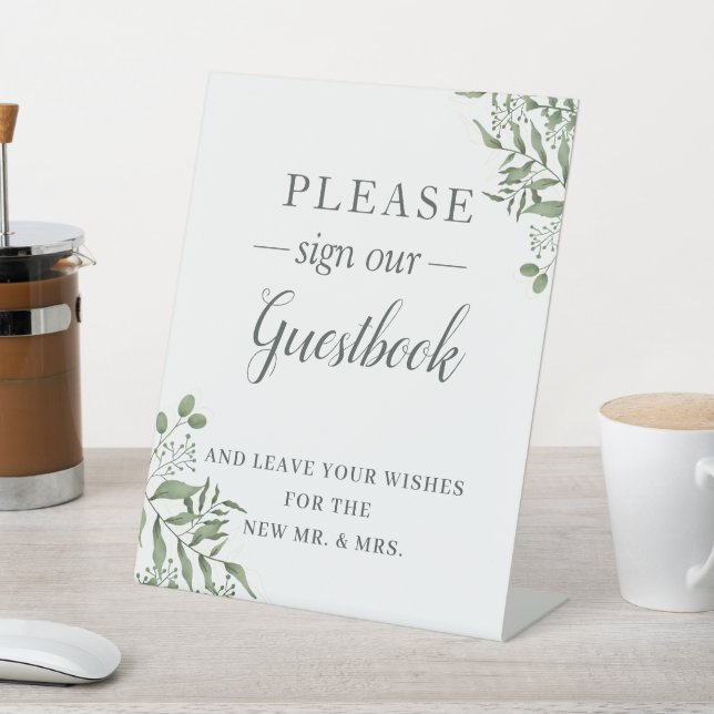 Expositor En L Eucalyptus Greenery Succulent Boda Guestbook (In Situ)