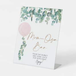Expositor En L Eucalyptus Pink Balloon Baby Shower Mom-osa Bar