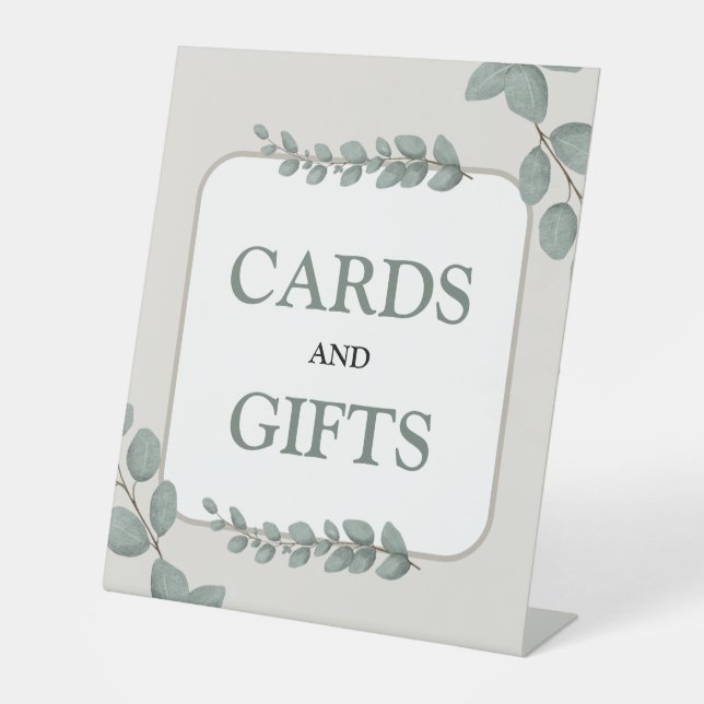 Expositor En L Eucalyptus Rustic Floral Baby Shower (Anverso)