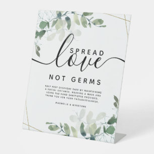 Expositor En L Eucalyptus Spread Love Not Germs Boda Pedestal