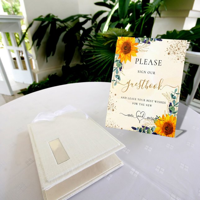 Expositor En L Eucalyptus sunflowers boda firma nuestro libro de  (Subido por el creador)