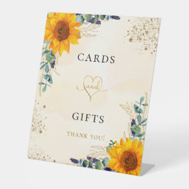 Expositor En L Eucalyptus verde girasoles tarjetas regalo