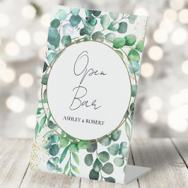 Expositor En L Eucalyptus Wedding Reception Open Bar Tabletop