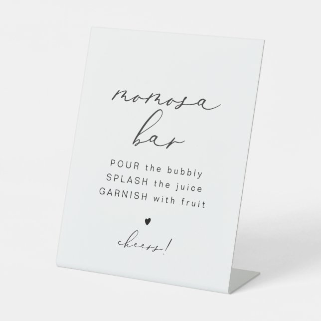 Expositor En L EVELYN Elegant Calligraphy Momosa Bar Rótulo (Anverso)