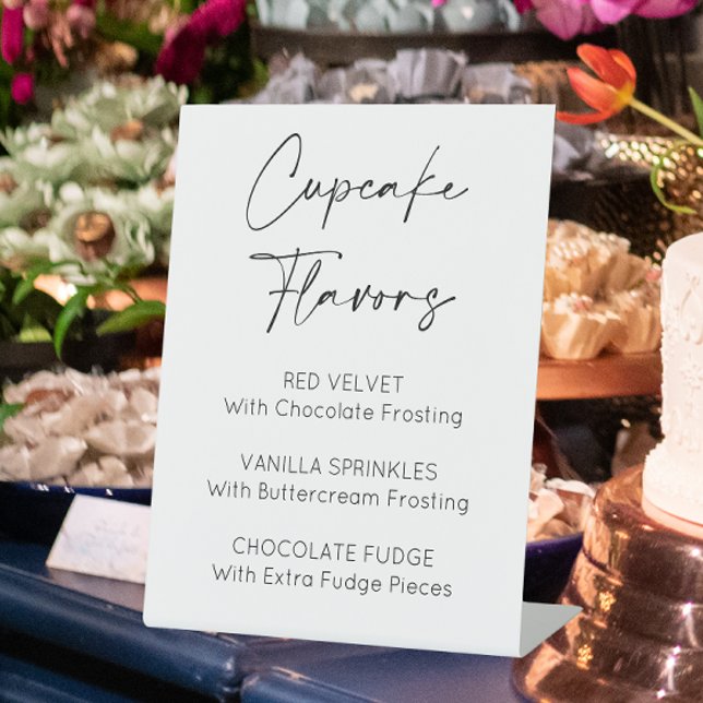Expositor En L Eventos Bodas de Cupcake Flavors (Cupcake flavors sign)