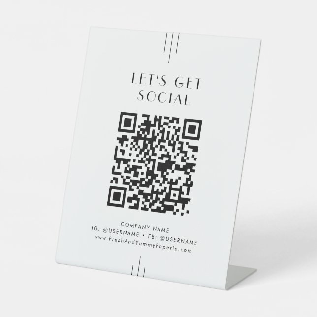 Expositor En L EVERLY Art Deco Business Let's Get Social Media (Anverso)