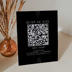 Expositor En L EVERLY Arte Deco Moderno Negro Escanea Para Pagar