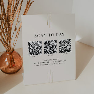 Expositor En L EVERLY Marfil Negro Código QR de Negocios Escanear