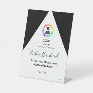 Expositor En L Exhibición de graduado orgulloso Letrero de pedest