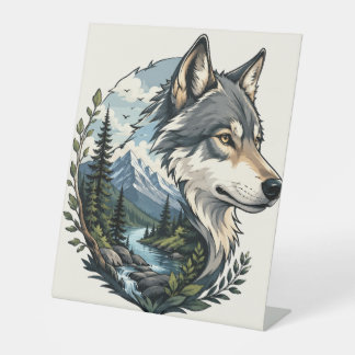 Expositor En L Exhibición de mesa de lobo rústico