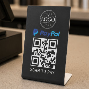 Expositor En L Exhibidor de escritorio de Paypal Scan to Pay