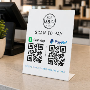 Expositor En L Exhibidor de escritorio para pagar con Cash App Pa