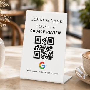 Expositor En L Exhibidor de reseñas de Google en mesa