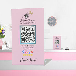 Expositor En L Extensión de Eyelash Revisión de Google Rótulo Pea