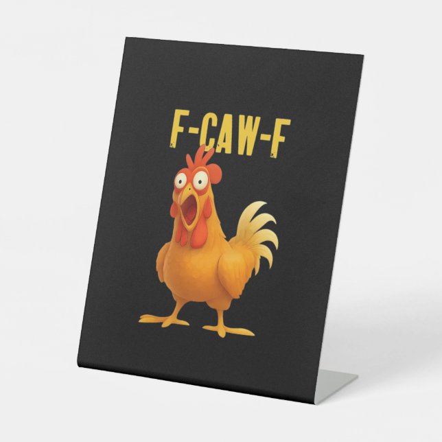 Expositor En L F Caw F Funny Chicken Meme Trendy Modern Style (Anverso)