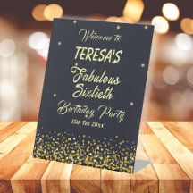 Fabuloso cumpleaños número 60 en negro y oro