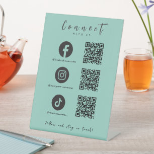Expositor En L Facebook Instagram Tiktok QR Code Seafoam