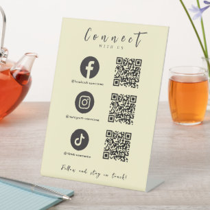 Expositor En L Facebook Instagram Tiktok QR Code Soft Groovy