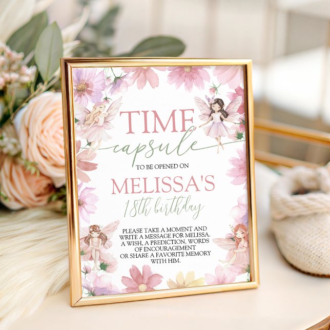 Expositor En L Fairy First Birthday Time Capsule Sign (Subido por el creador)