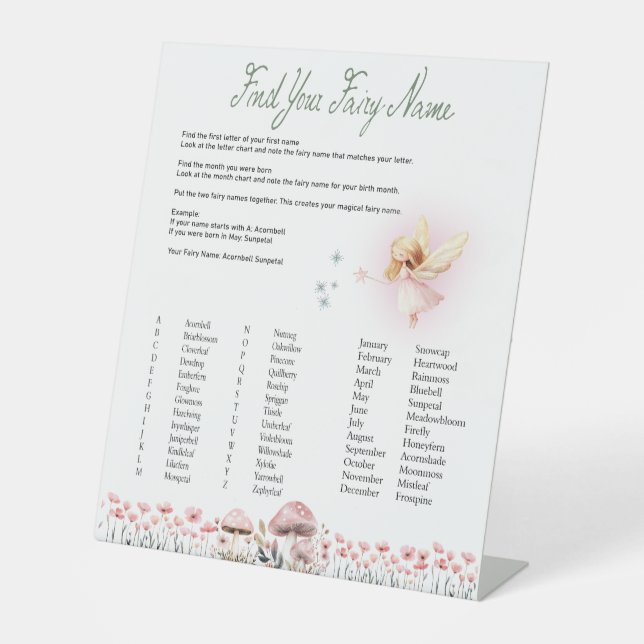 Expositor En L Fairy Name - Fairy First Birthday (Anverso)